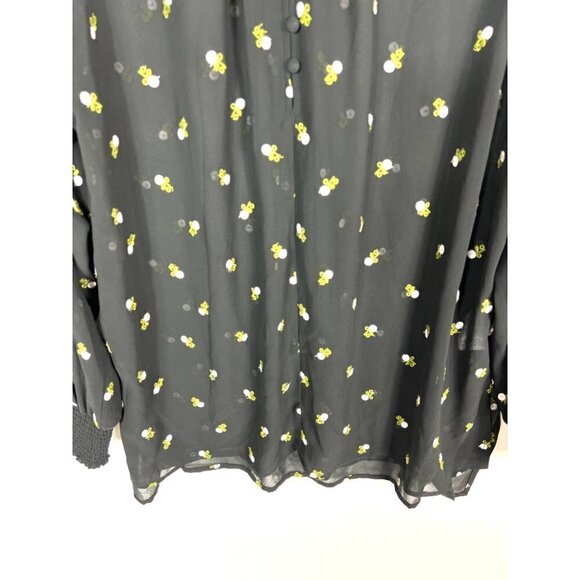 Cabi floral embroidered half button up top - Picture 3 of 10